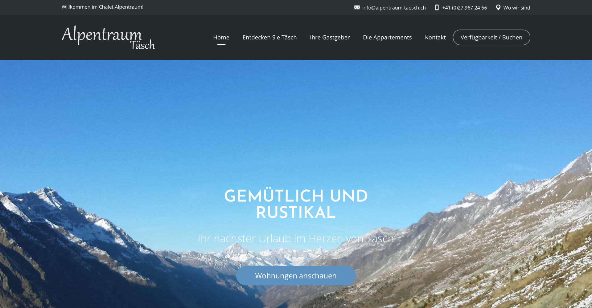 Alpentraum Täsch – Website