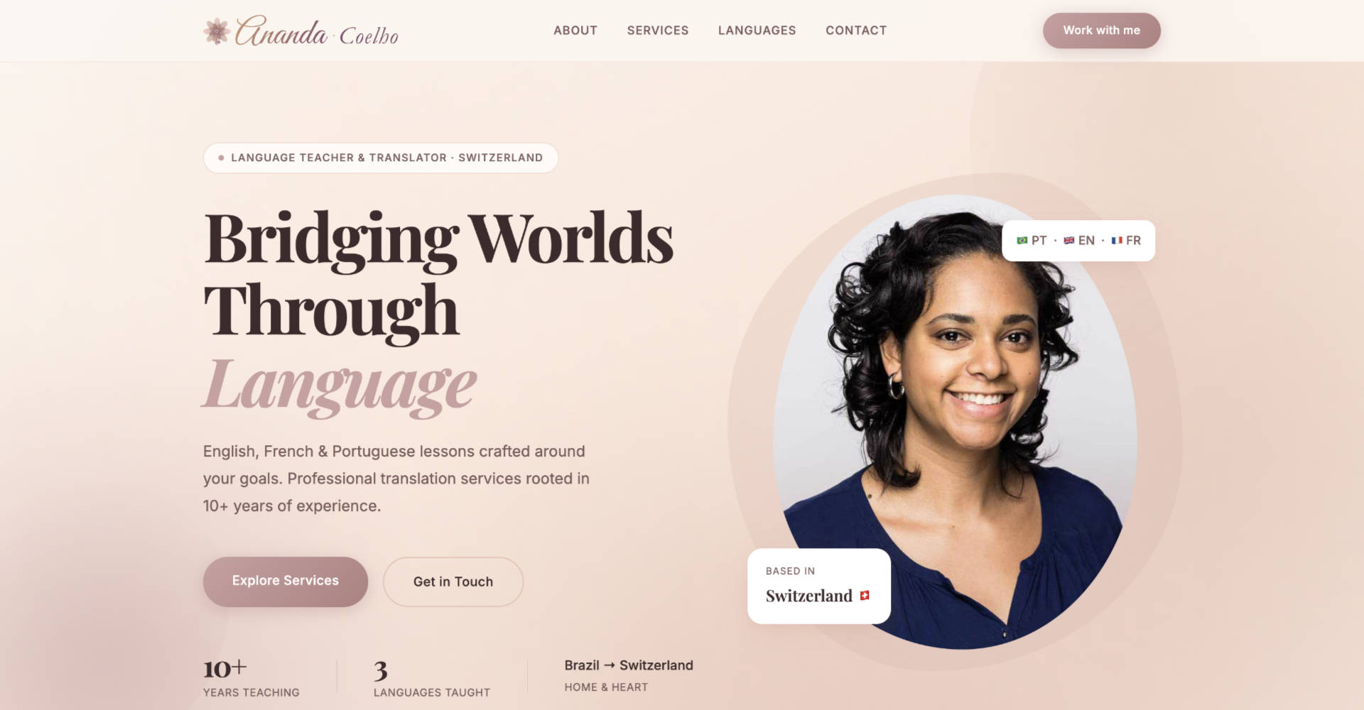 Ananda Coelho – Website Redesign